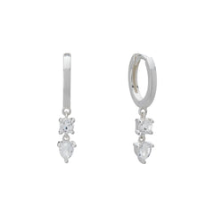 Murkani Double Drop Huggies Sterling Silver