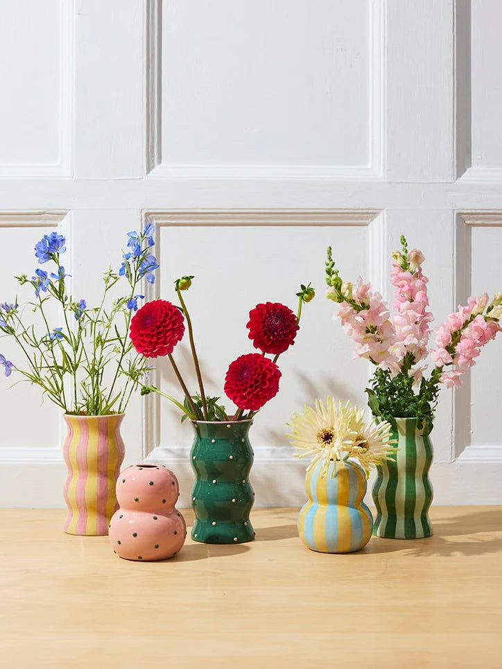 Fonda Vase Pink Green Dotty