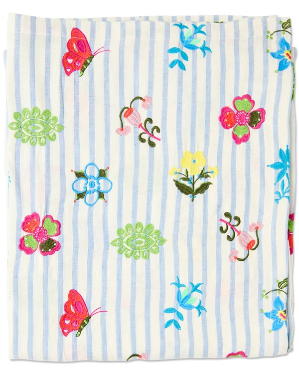 Kip&Co x Anna Spiro Malabar Floral Embroidered Tablecloth Standard Rectangular