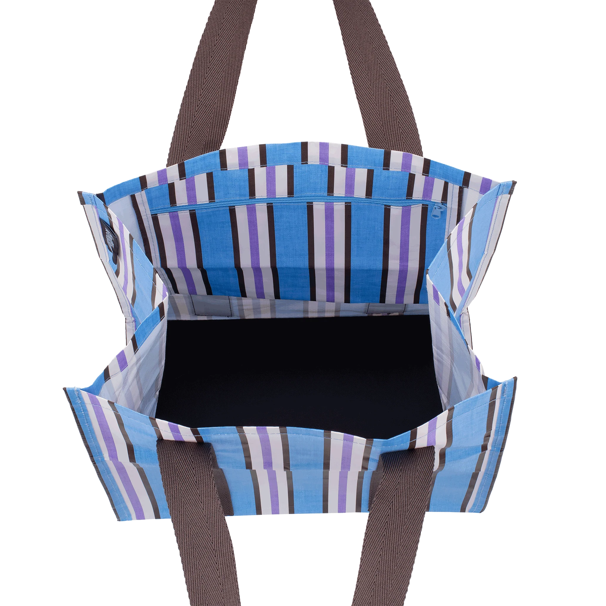 KOLLAB Choc Brown Stripe Market Bag