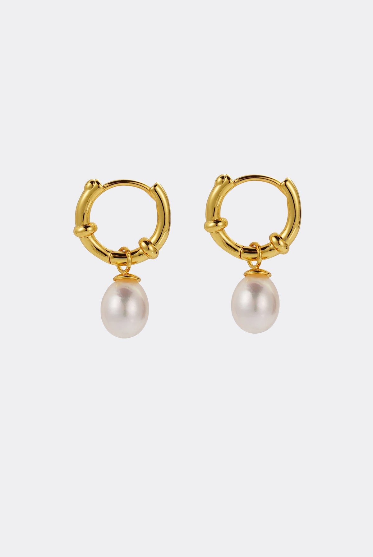 Tessa Pearl Hoop Gold