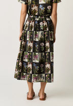 Alma Yoke Skirt Charcoal Floral