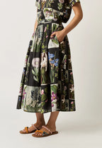 Alma Yoke Skirt Charcoal Floral