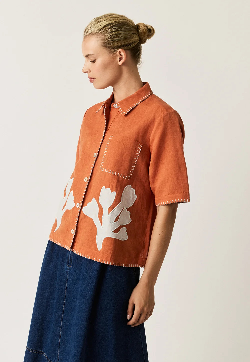 Summer Shirt Blossom Applique