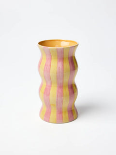 Palma Vase Yellow Pink Stripe