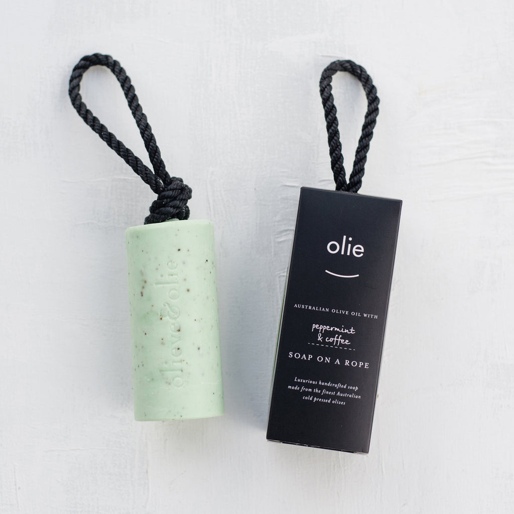 Soap on a rope | Peppermint & Coffee | Olieve & Olie